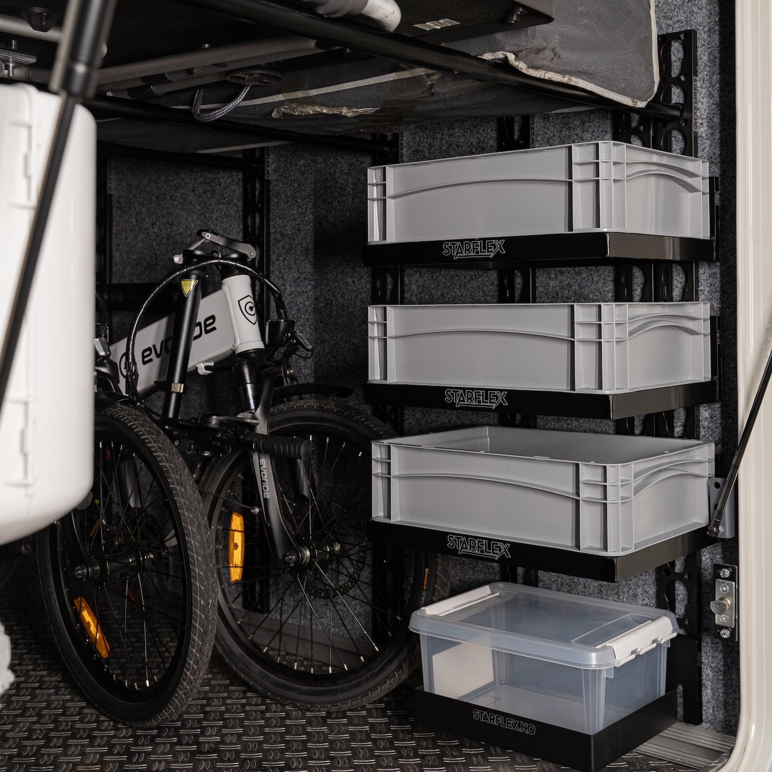 Euro Box Storage Racking Van Starflex Euro Storage Boxes – Motorhome Garage Storage